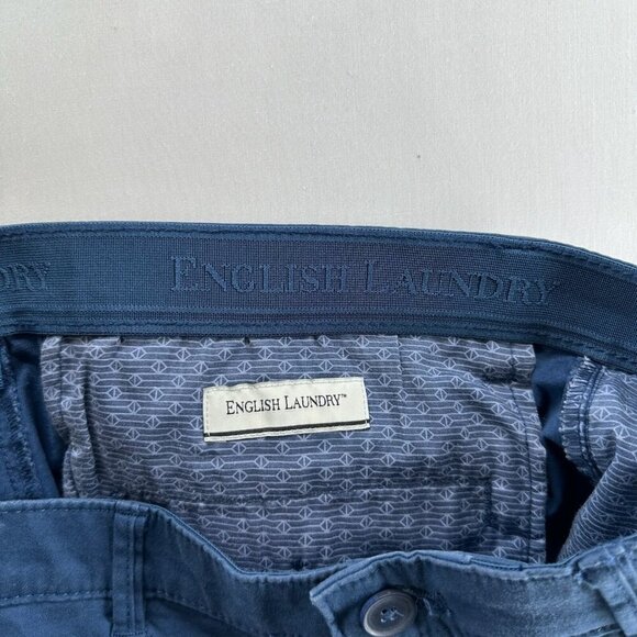 English Laundry Chino Pants Mens Sz 32x32 Flat Front Straight Leg Stretchy Blue - Picture 10 of 12